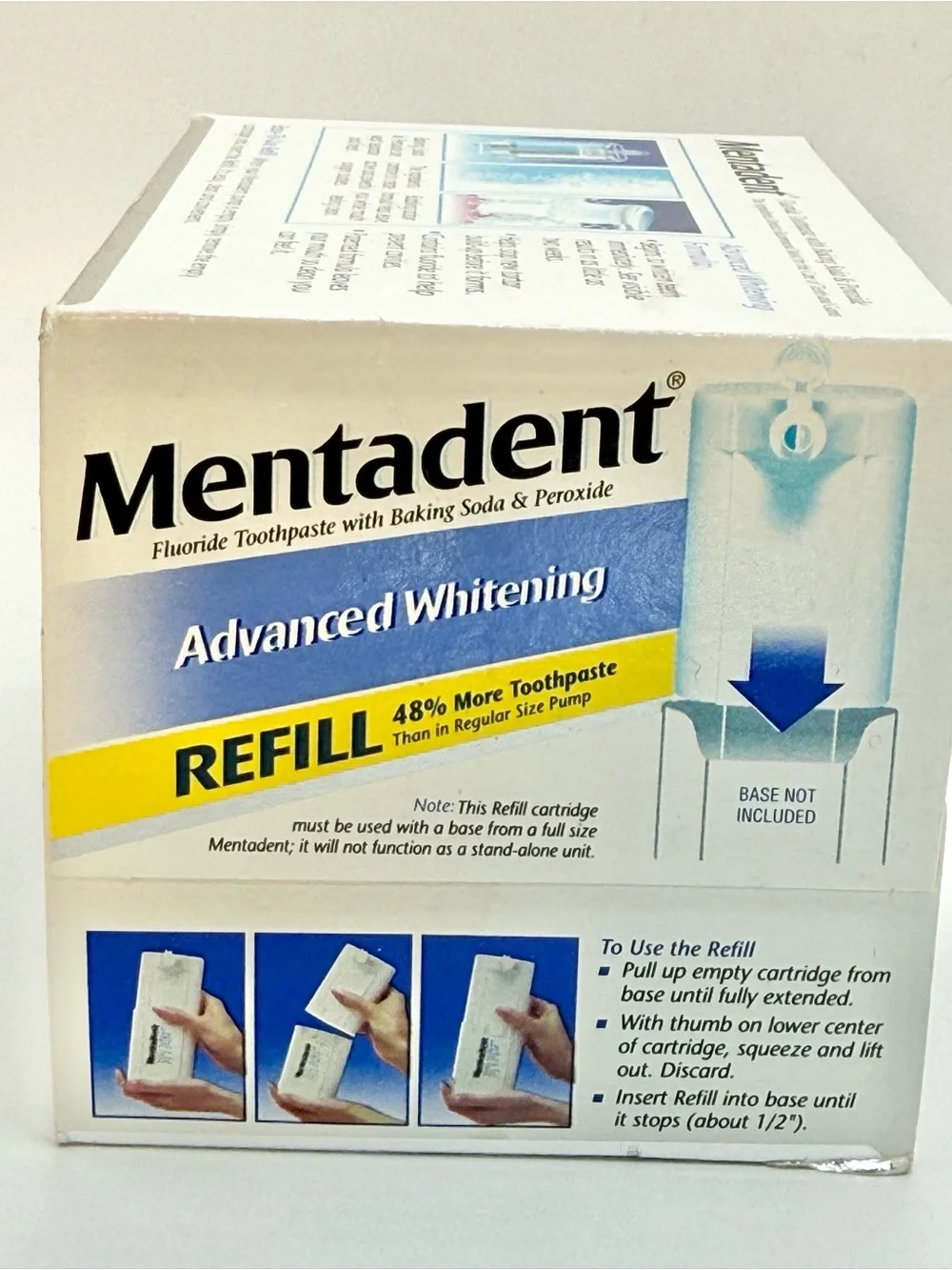 Mentadent Refills Advanced Whitening & Advanced Cleaning fluoride toothpaste